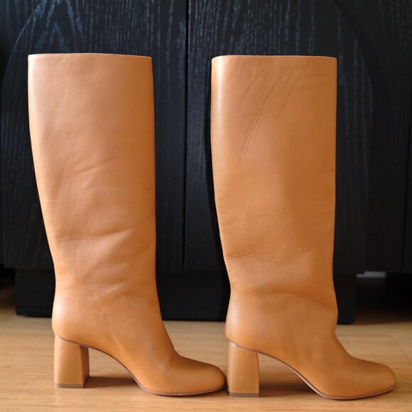 NEW RED Valentino Knee-High Leather Boots | Camel Brown | Size 39 (US 8.5–9) - Picture 2 of 10